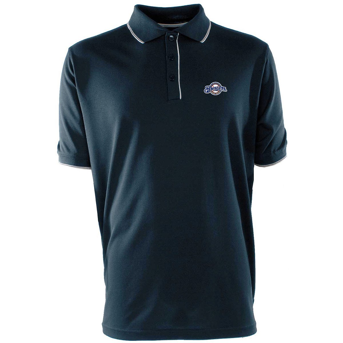 MLB Milwaukee Brewers Men's Elite Desert Dry Xtra Lite Polo Shirt - Moisture Wicking Performance Top for Baseball Fans & Casual Wear