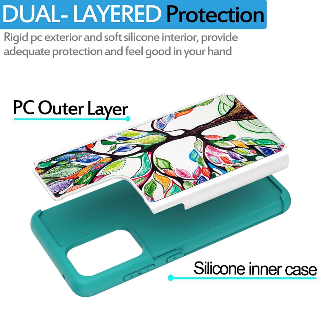 Shockproof Heavy Duty Samsung Galaxy A72 5G Phone Case - Cute Tree Design Protective Cover for Everyday Use, Travel & Outdoor Activities