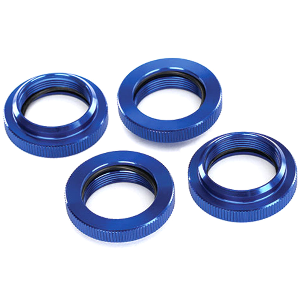 High-Performance Aluminum GTX Shock Spring Retainers for Traxxas X-Maxx - Blue Anodized Upgrade Parts - Perfect for Off-Road RC Cars & Truck Racing