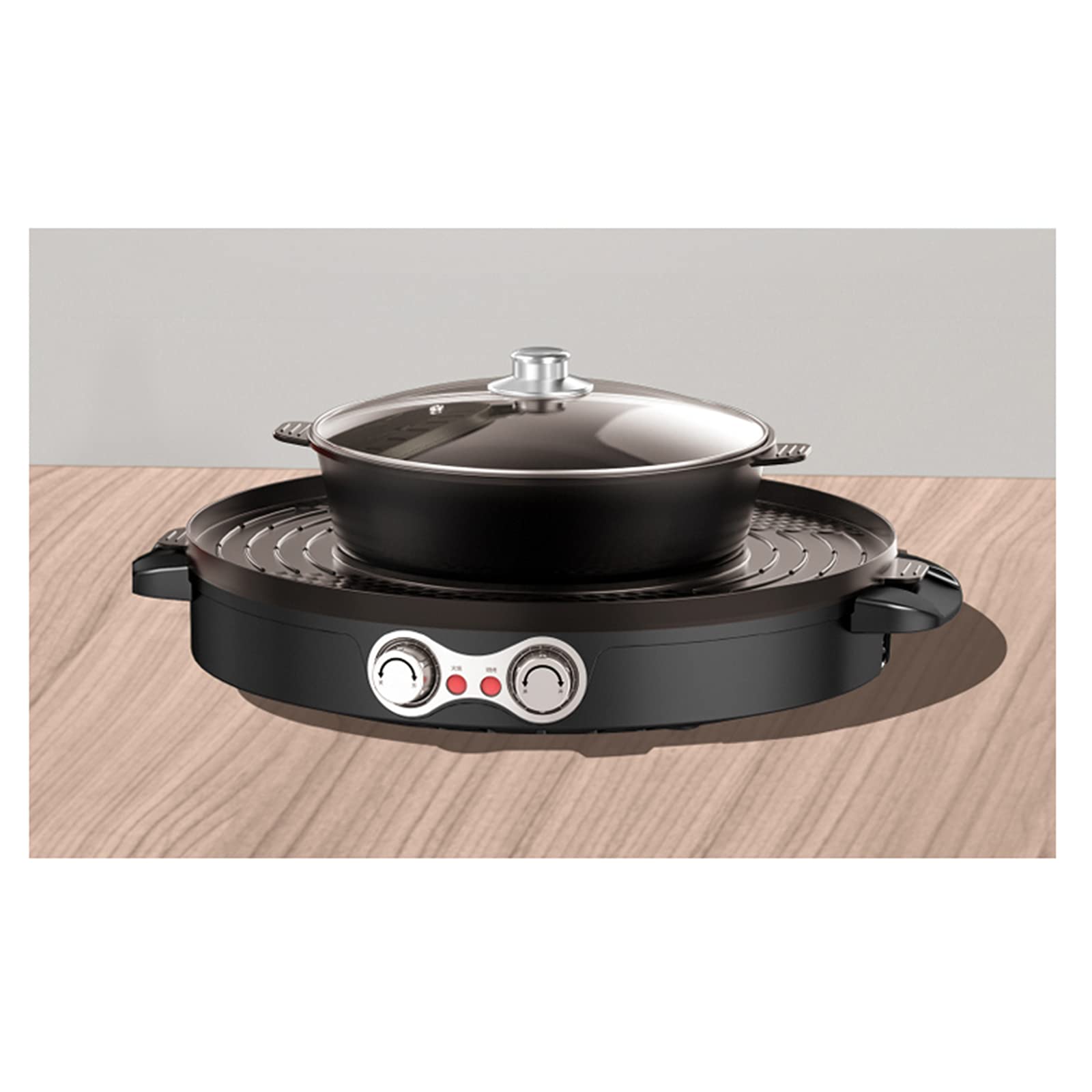 TFCFL Electric Hot Pot & BBQ Grill - 2-in-1 Double Separation Smokeless Grill Pan with Ceramic Coating, 110V for Indoor Cooking | Perfect for Family Gatherings, Parties & Home Dining