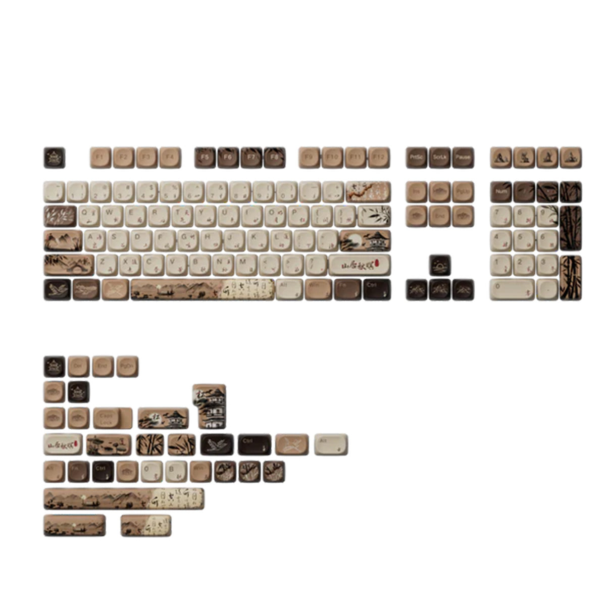Akko Mountain Seclusion MOA Profile PBT Keycap Set - 140 Keys for Mechanical Keyboards | Perfect for Gaming, Typing & Custom Keyboard Builds
