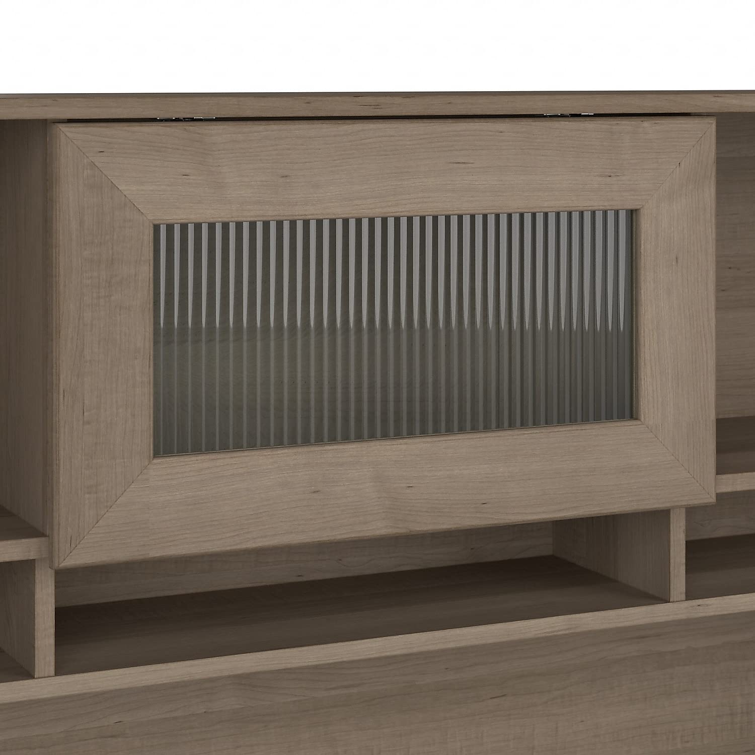 Bush Furniture Cabot Hutch 60W L-Shaped Computer Desk with Storage Shelves, Ash Gray - Perfect for Home Office, Study Room & Small Spaces