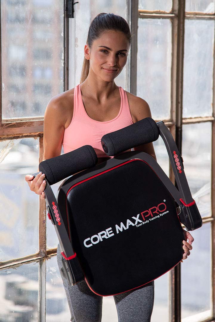 Core Max PRO Smart 8-Minute Workout Machine with Resistance Bands for Abs & Full Body Training - Cardio Exercise Equipment for Home Gym (Red/Black) | Perfect for Quick Home Workouts, Office Fitness & Small Space Training