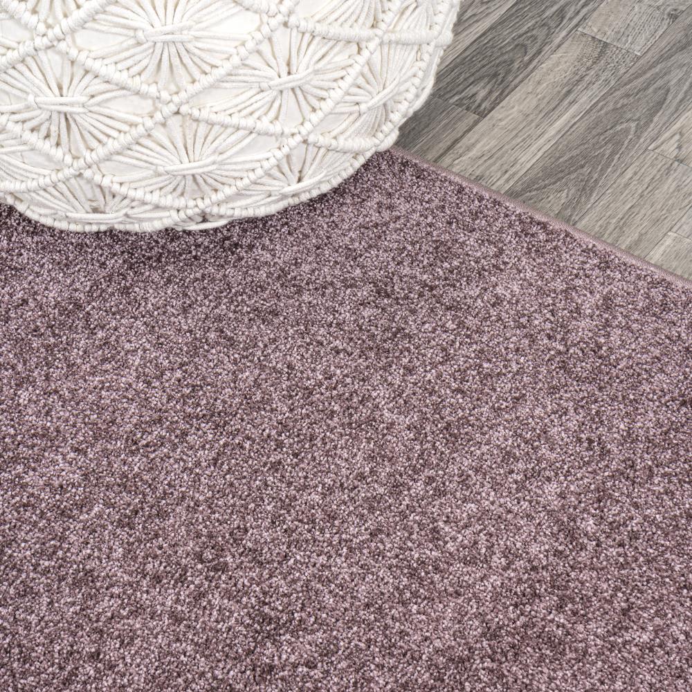 Haze Solid Low Pile Area Rug - Light Purple Soft Carpet for Living Room, Bedroom & Nursery | Non-Slip & Easy to Clean