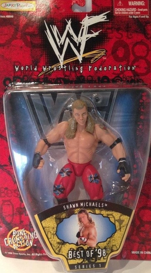 1998 WWF Jakks Pacific Best of Series 1 Shawn Michaels Wrestling Action Figure - Exclusive Collectible Toy for WWE Fans & Nostalgic Wrestling Memorabilia Display