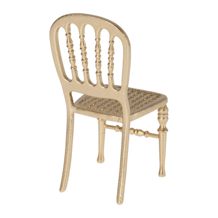 Maileg Gold Mouse Chair - Miniature Dollhouse Furniture for Collectors & Kids | Perfect for Playrooms, Gifts & Home Decor