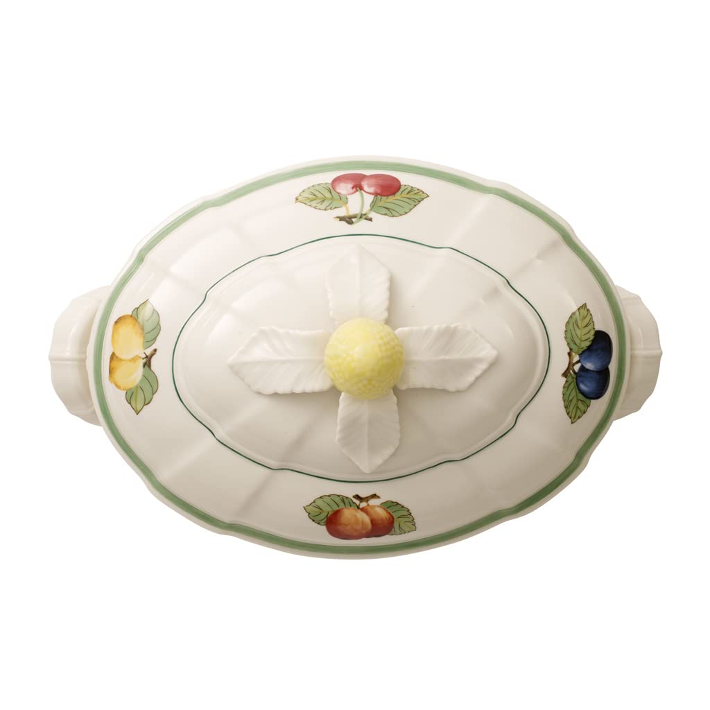 Villeroy & Boch French Garden Fleurence Soup Tureen 84.5 oz - Premium Porcelain Serving Bowl with Lid, White & Multicolor Floral Design - Elegant Dining & Entertaining, Holiday Dinnerware, Wedding Gift