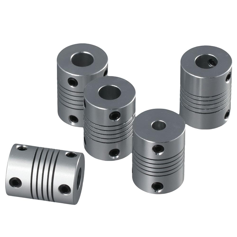 Aluminum Alloy Flexible Couplings for 3D Printers - 5pcs High Precision Joint Connectors - Perfect for CNC Machines, Robotics & DIY 3D Printing Projects