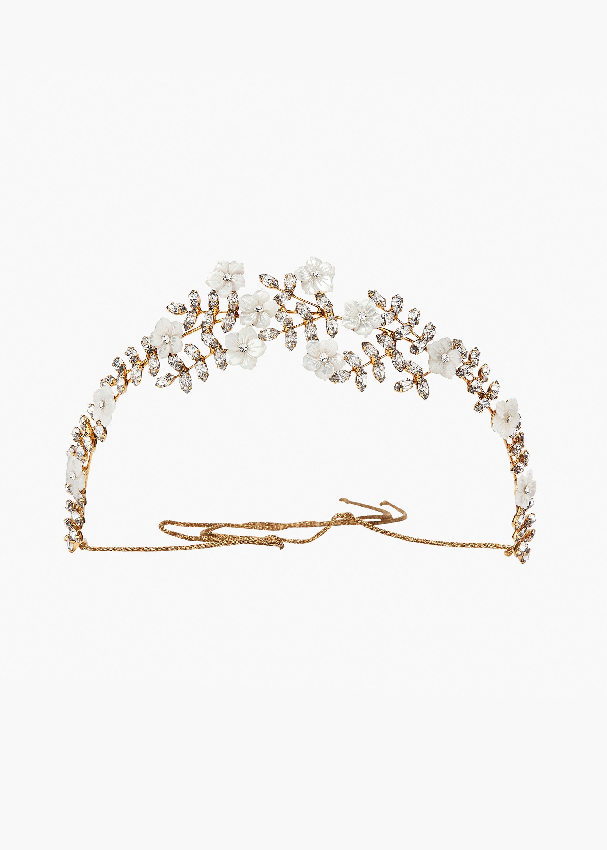 Vivienne Tiara - Antique Gold Crystal Bridal Headpiece for Weddings, Prom & Special Occasions