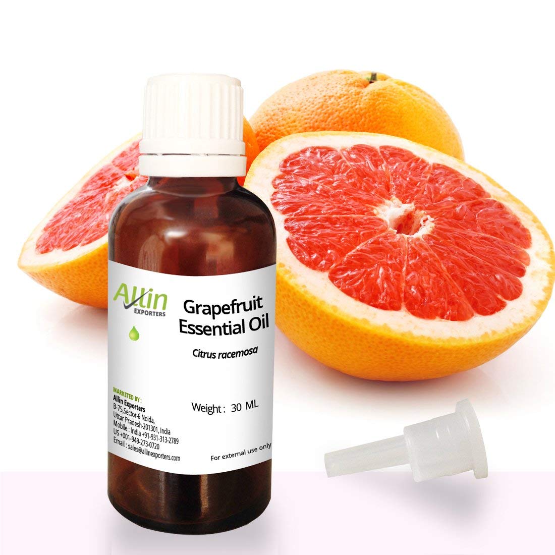 Pure Undiluted Grapefruit Essential Oil - 100% Natural Therapeutic Grade for Skincare, Aromatherapy & Diffusers (30ml) - Perfect for Stress Relief, Massage & DIY Beauty Products