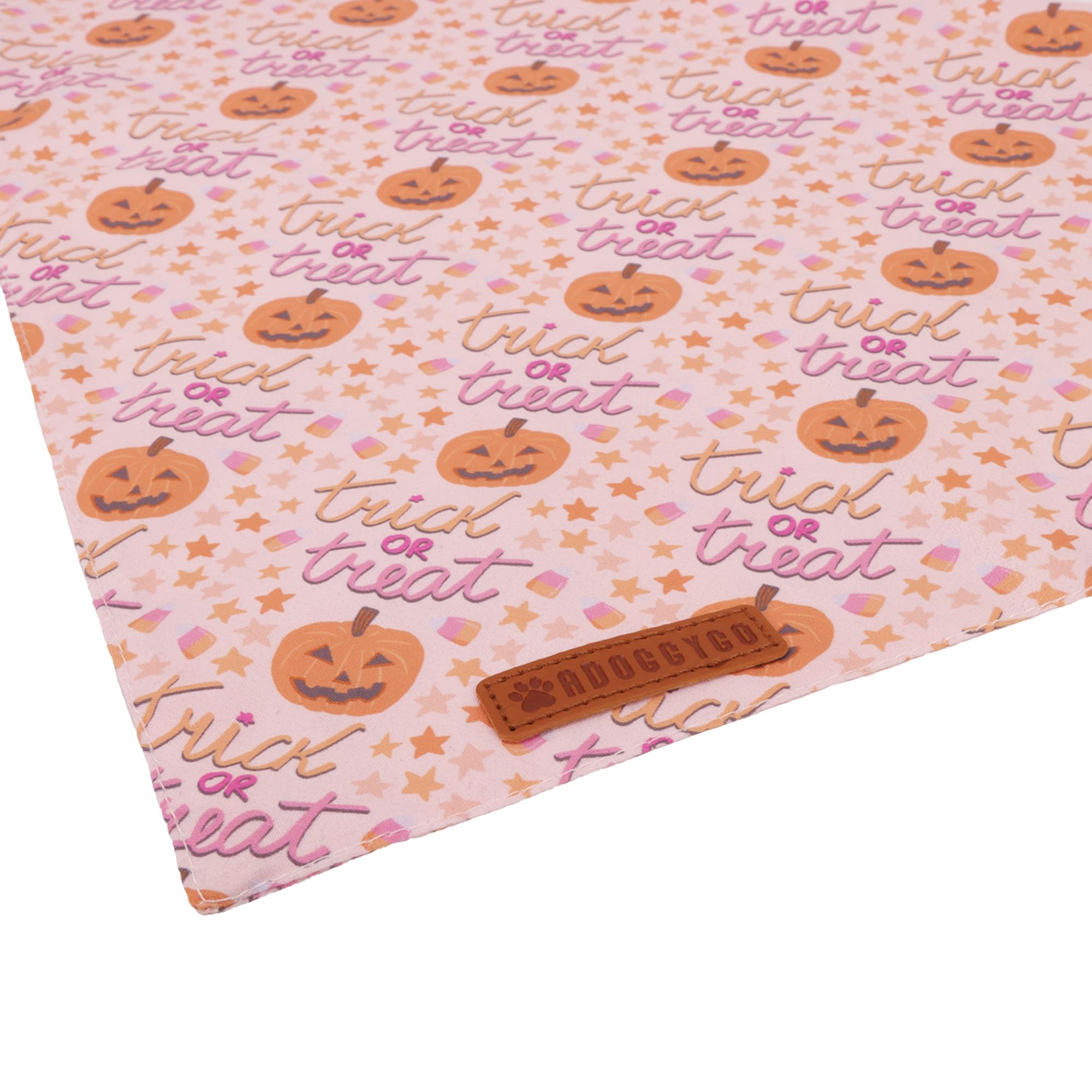 ADOGGYGO Halloween Dog Bandana - Pink Pumpkin Ghost Scarf for Medium & Large Dogs | Adjustable Pet Bandana for Female Dogs | Perfect for Halloween Parties & Costume Events