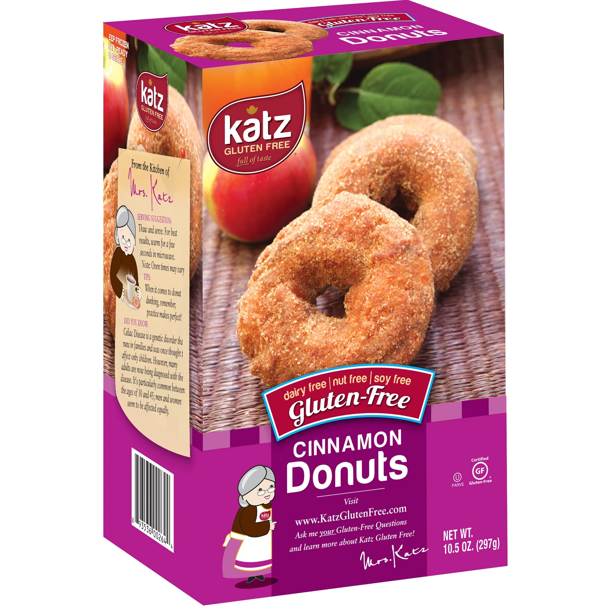 Katz Gluten Free Cinnamon Lovers Variety Pack - 6 Pack | Includes Cinnamon Buns, Toaster Pastries, Rugelach, Donuts & Donut Holes | Nut Free, Soy Free, Kosher Certified | Perfect for Breakfast, Snacks & Desserts | Allergy Friendly Treats for Adults & Kids