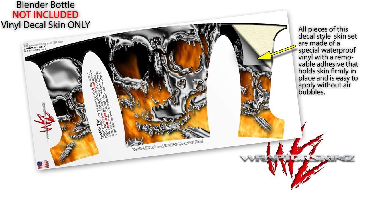 Blender Bottle 20oz Skull Fire Decal Wrap - for Gym & Sports (Bottle Excluded)