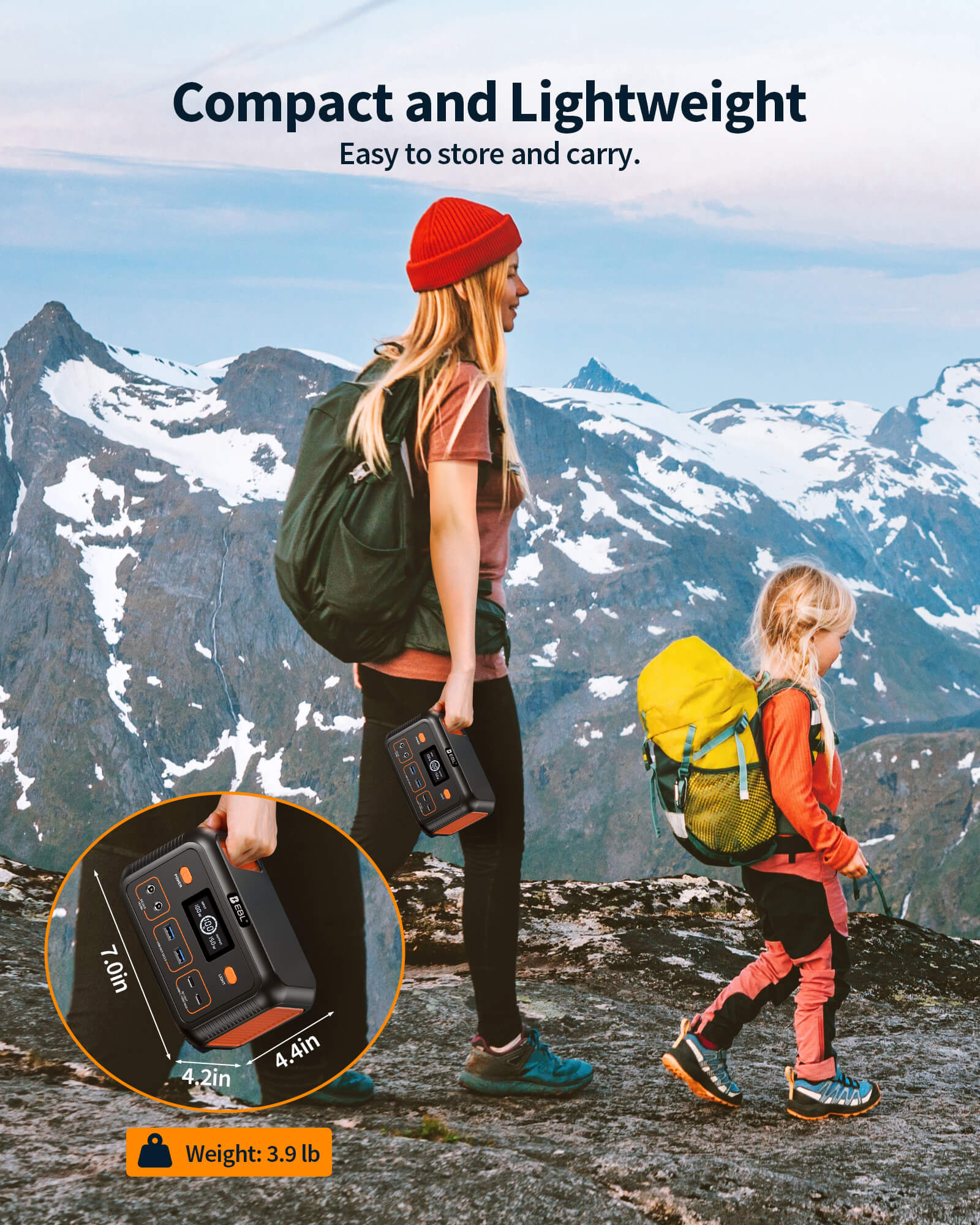 EBL 150W Portable Power Station - Compact & Lightweight Solar Generator for Camping, Outdoor Adventures & Emergency Backup Power