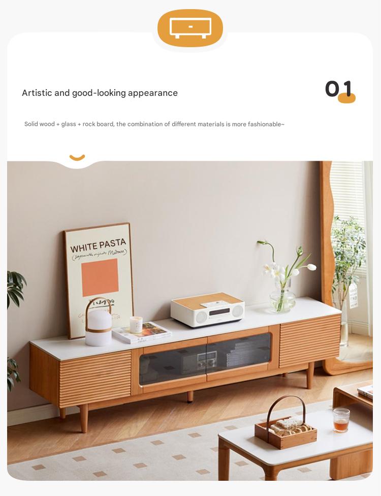 Modern Pine Solid Wood TV Stand with Storage - Rustic Floor TV Cabinet for Living Room, Bedroom & Home Theater - Durable Entertainment Center for TVs up to 65