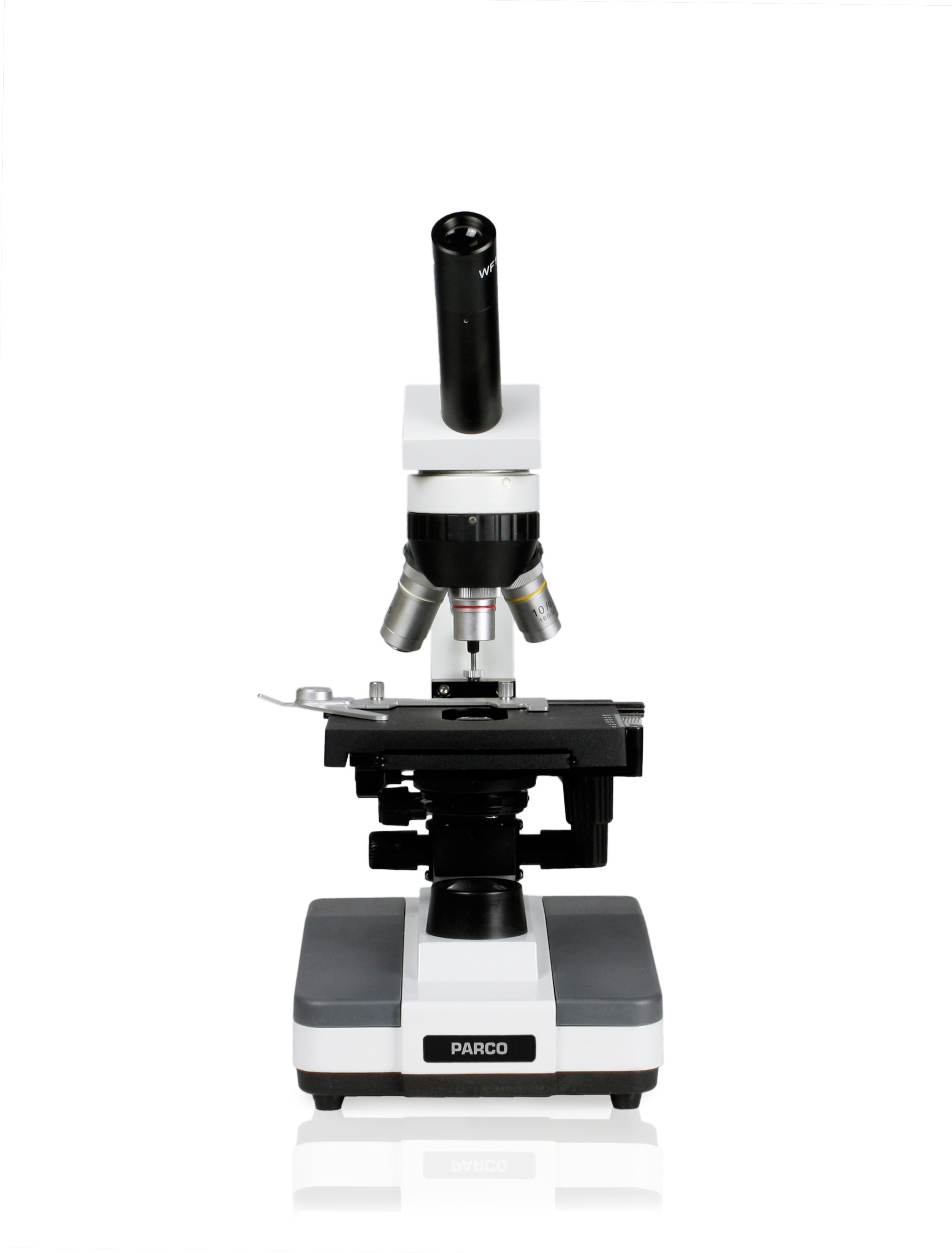 Parco Scientific Monocular Compound Microscope with 40x-1000x Magnification | LED Illumination & Mechanical Stage | Rechargeable Battery | Includes Microscope Book & 100 Prepared Slides Set | Perfect for Students, Homeschooling & Biology Labs