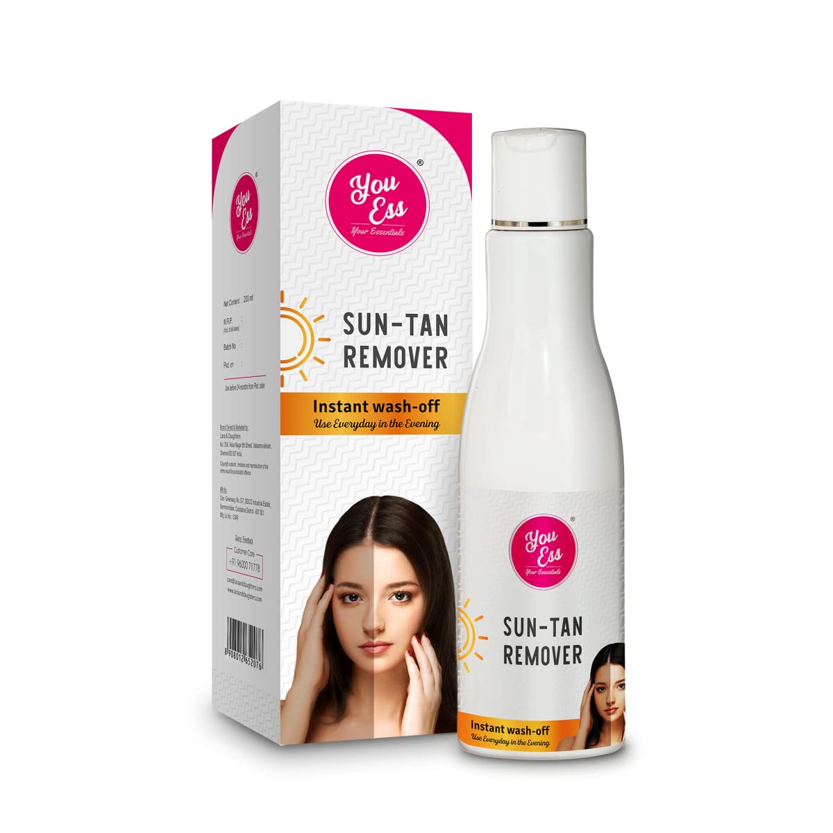 YouEss Sun Tan Removal Cream with Instant Wash-Off Formula - 200ml for Daily Evening Skincare | Brightens & Evens Skin Tone | Perfect for Post-Sun Care & Nighttime Routine