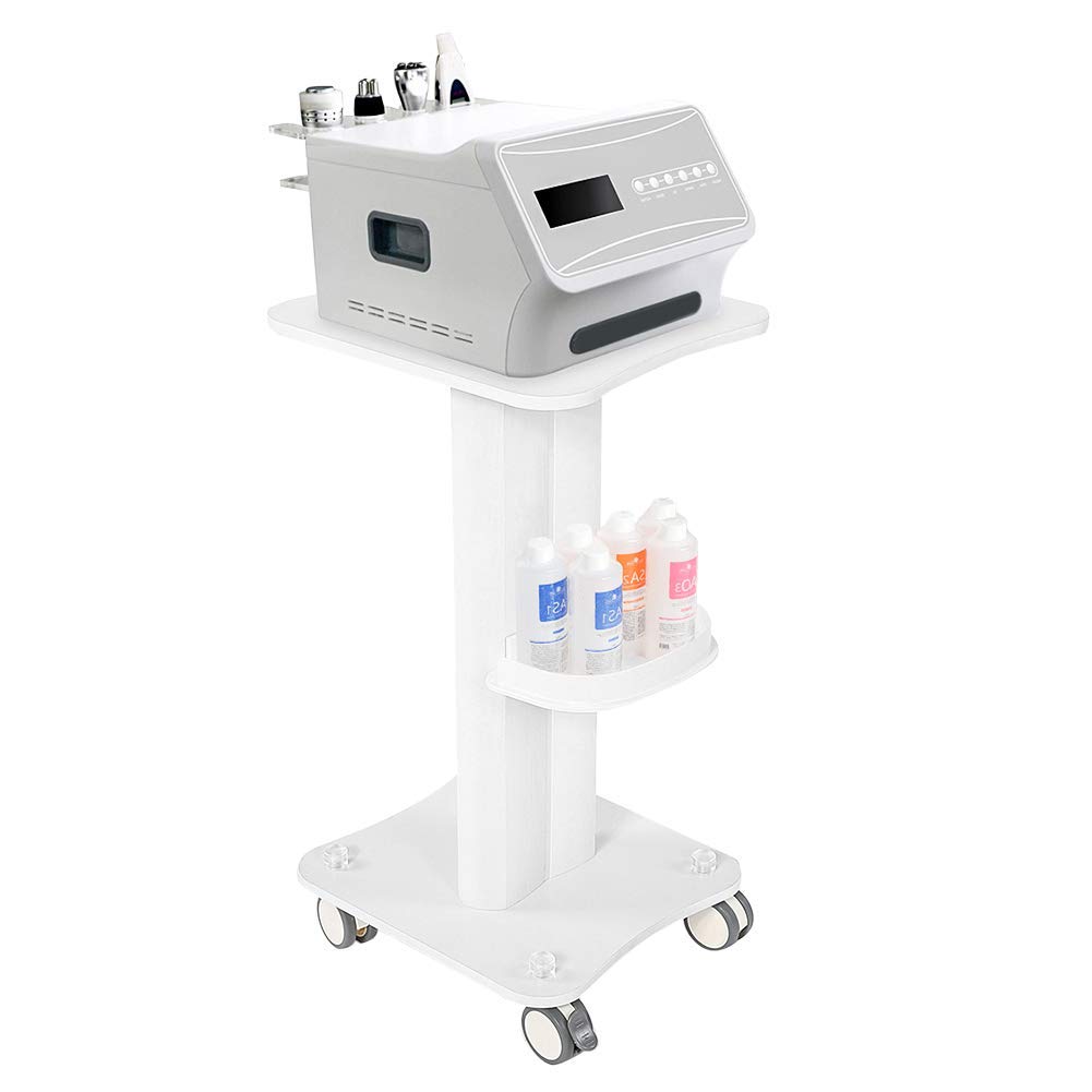 ABS Salon Trolley Cart with Wheels - Portable Beauty Hairdressing Rolling Tray for Massage Tools & Spa Equipment | White Aluminum Alloy Stand for Salon, Spa & Home Use