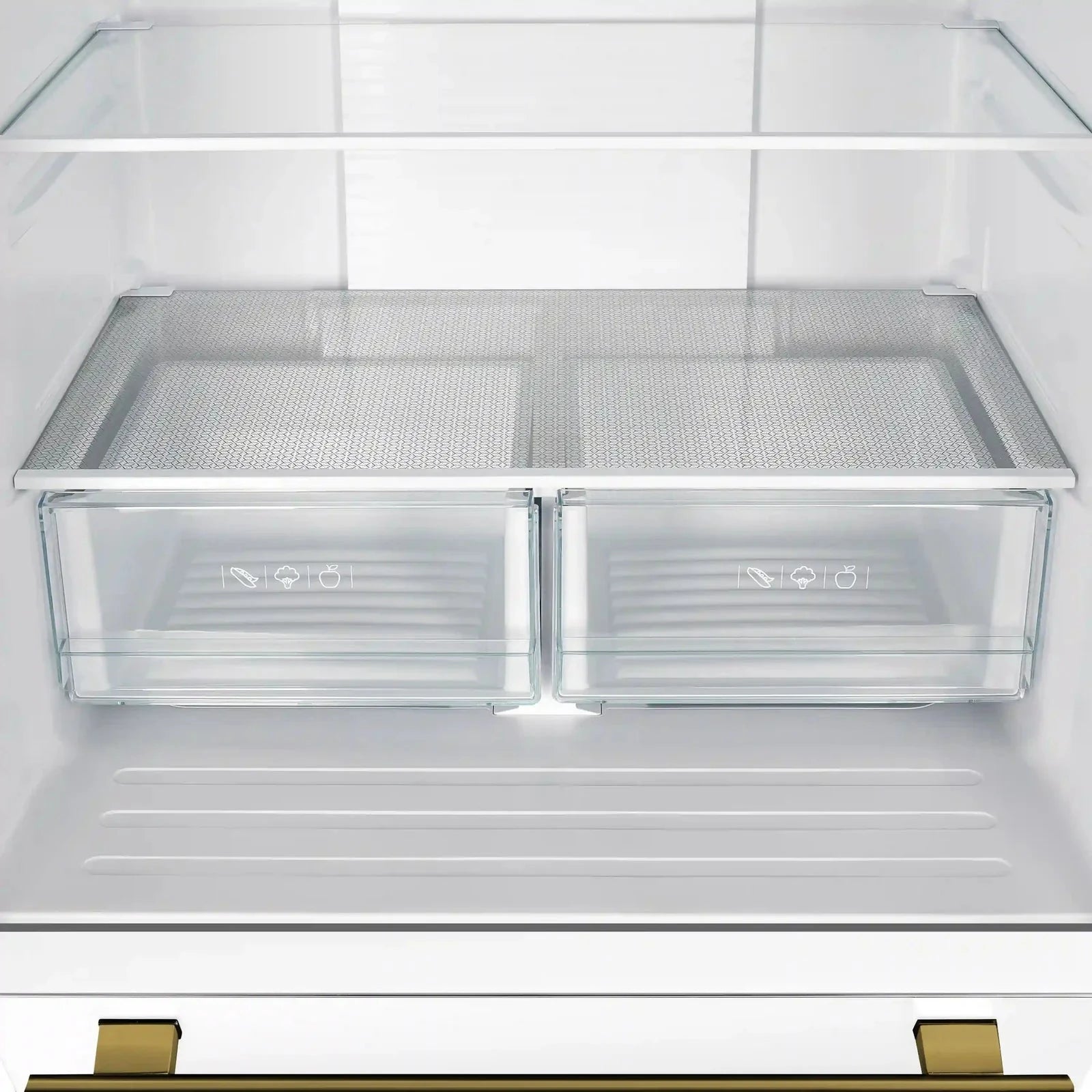 Forno Espresso Gallipoli 30-Door Refrigerator with Ice Maker - White Finish & Antique Brass Handles (Model FFFFD1974 31WHT) | Perfect for Home Bars, Kitchen Upgrades & Entertaining Spaces
