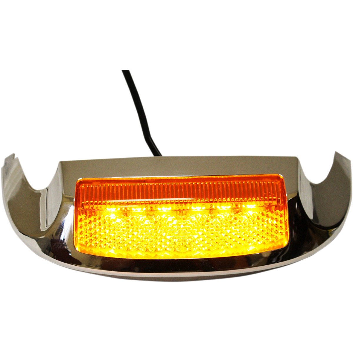 Custom Dynamics GEN-FT-AA Front LED Fender Tip Housing with Amber LED & Lens - High Visibility Motorcycle Accessory for Night Riding Safety