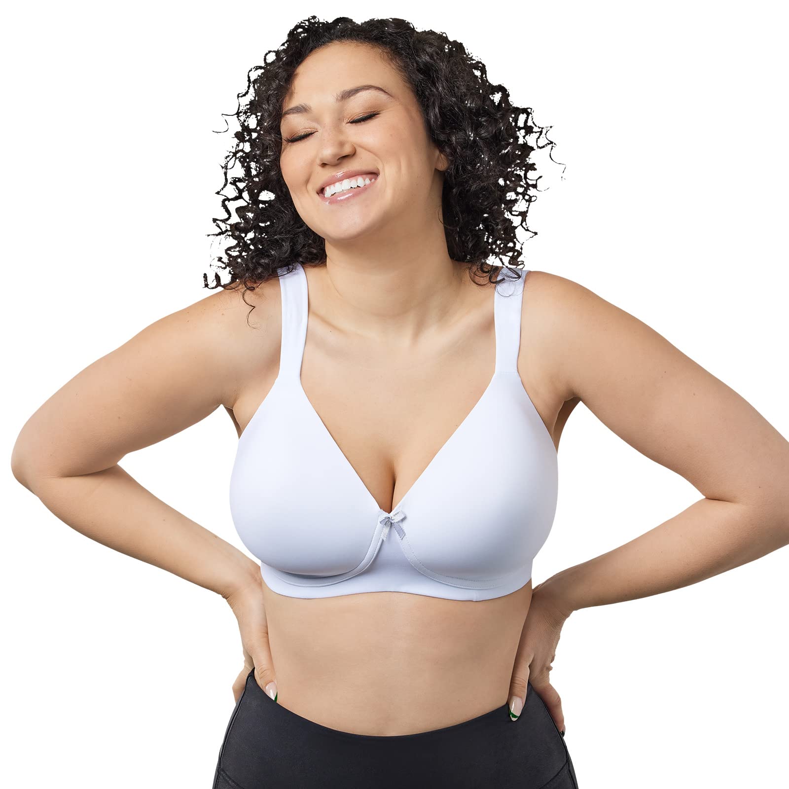 LEADING LADY The Brigitte Classic Wirefree T-Shirt Bra for Women - Comfortable Padded Wireless Bras in Plus Sizes - Perfect for Everyday Wear, Workouts & Lounge