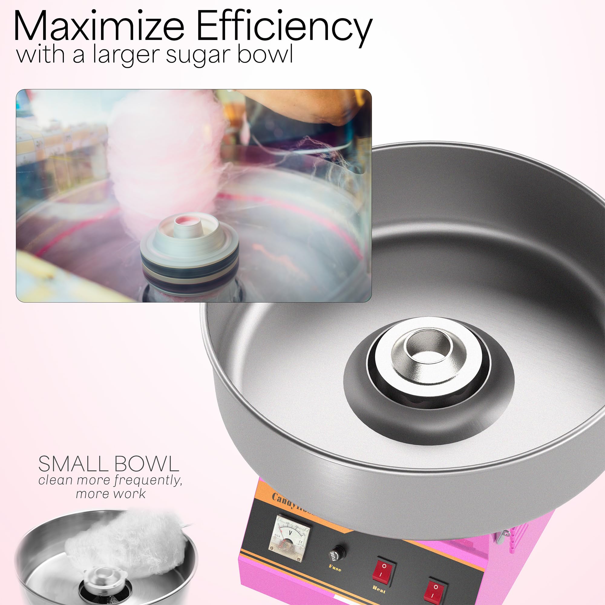 VIVO Pink 1030W Commercial Cotton Candy Machine with 20