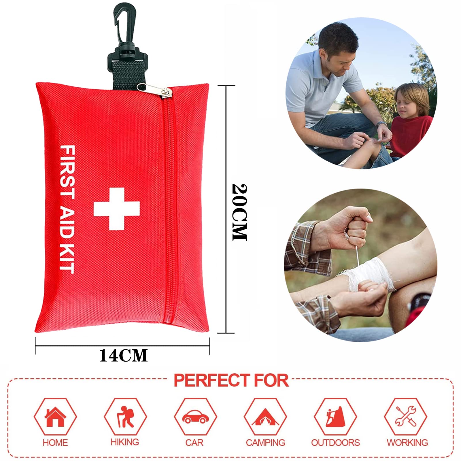 97-Piece First Aid Kit for Travel, Camping, Hiking & Emergency Preparedness - Compact Medical Supplies for Cars, Home, School & Sports Activities - Essential Safety Kit for Outdoor Adventures & Everyday Use
