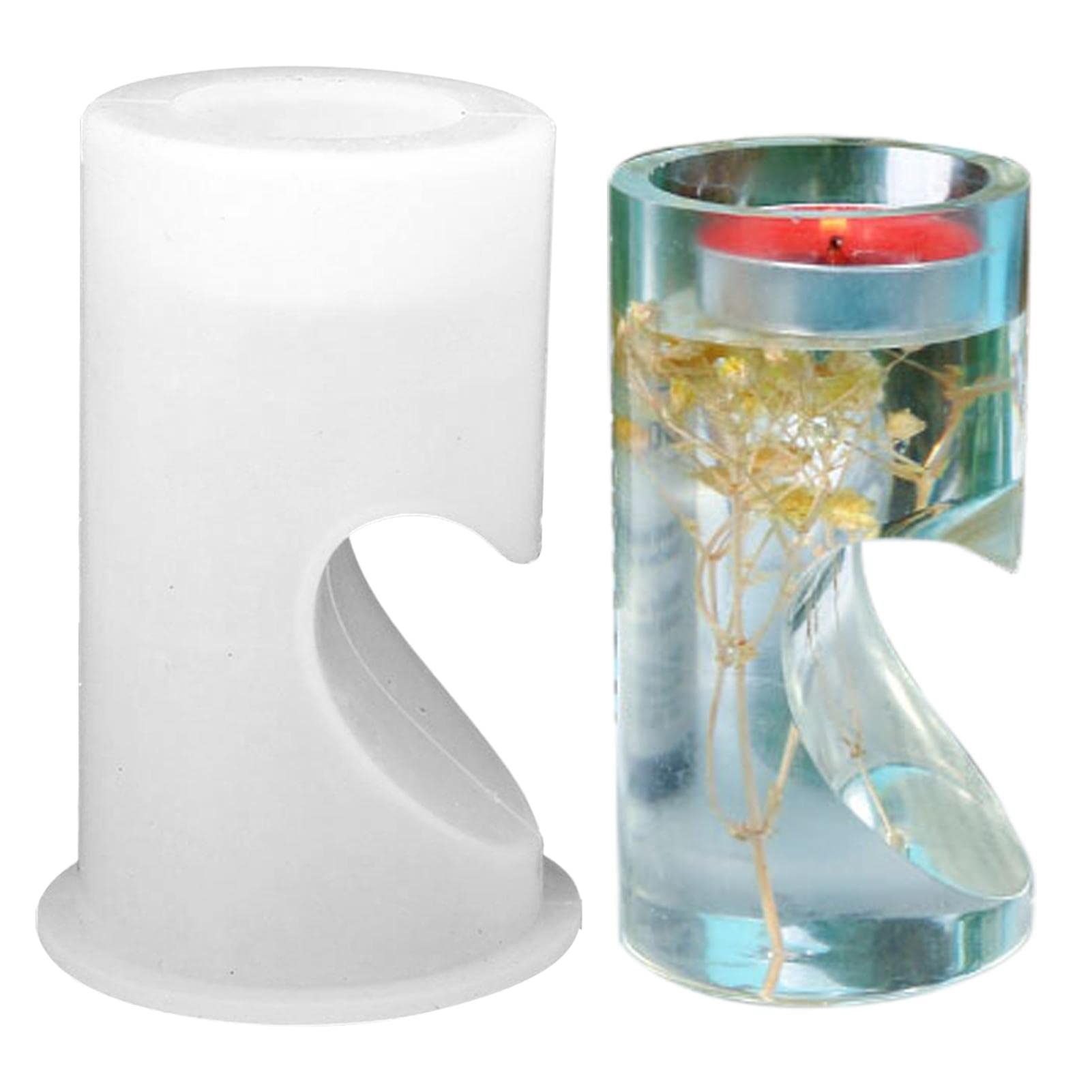 Premium Silicone Epoxy Candle Holder Molds - DIY Crystal Wishing Candle Making Kit for Resin Art, Home Office & Garden Decor - Perfect for Wedding Favors, Holiday Gifts & Relaxing Crafts