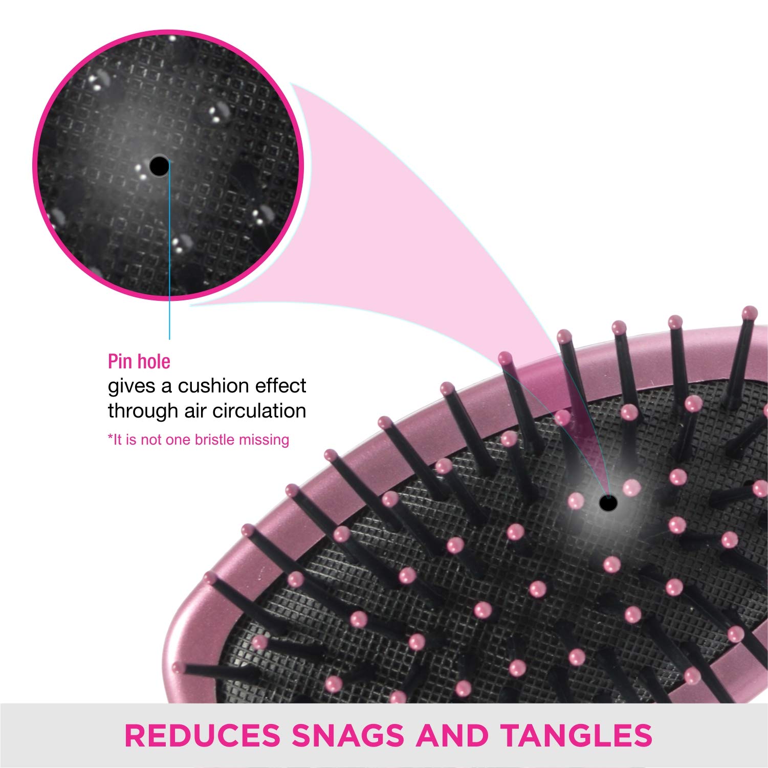 Vega Mini Flat Hair Brush for Men & Women - India's No. 1 Hair Brush Brand (R1-MB) - Perfect for Travel, Home & Salon Styling