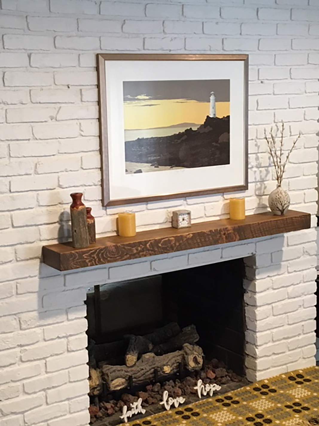 Joel's Antiques | 54 Inch Floating Shelves for Wall - Natural Wood, Easy to Install, Heavy Duty Rustic Book Shelves | Perfect for Bathroom, Kitchen, Living Room, Bedroom & Office Decor | Medium Brown 54x7x3 Inches