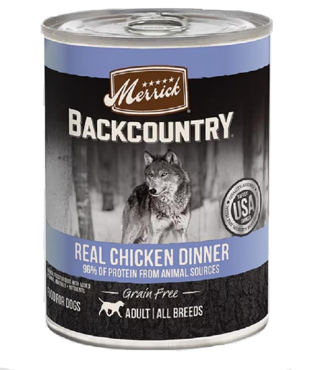Merrick Backcountry Grain-Free Dry Dog Food - Real Chicken Recipe, 96% Protein from Animal Sources (4.5 lbs) - High Protein Kibble for Active Dogs, Hunting & Outdoor Adventures