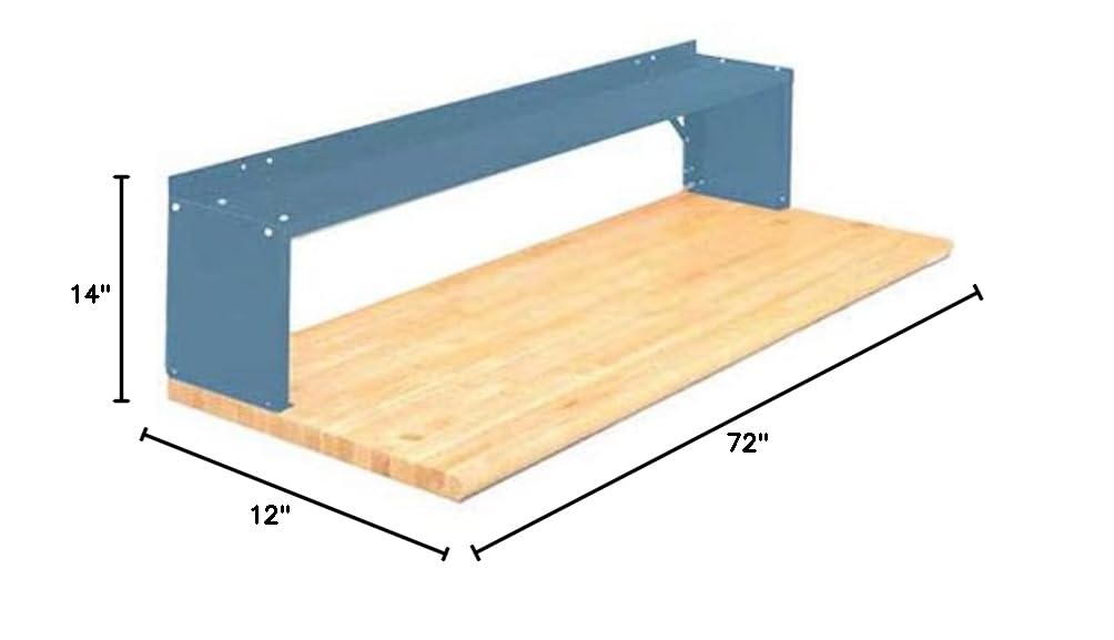 Equipto 72 Inch Heavy Duty Aerial Workbench Shelf - Regal Blue Storage Rack for Garage, Workshop & Industrial Organization