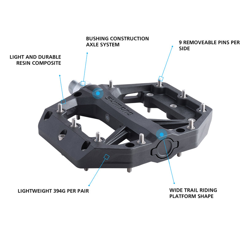 Shimano Deore PD DR400 Bike Pedals - Durable MTB Pedals for Mountain Biking & Cycling - Perfect for Trail Riding & Commuting