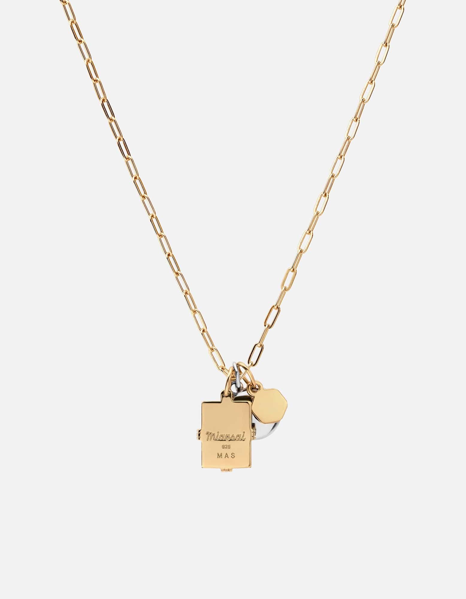 Lennox Trilogy Cable Chain Necklace - Sterling Silver, Gold Vermeil & Jasper Green Gemstone | Elegant Layering Jewelry for Women, Gift for Her, Everyday Wear & Special Occasions