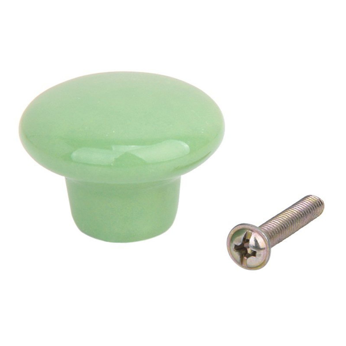 VORCOOL 5-Pack Green Ceramic Cabinet Knobs - Durable Round Drawer Pull Handles for Kitchen Cupboard & Furniture - Perfect for Home Renovation & DIY Projects