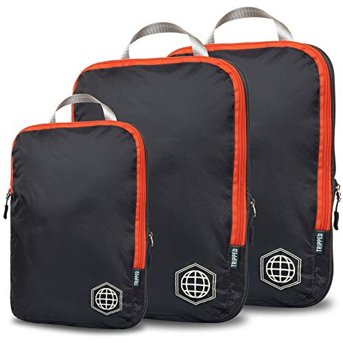 TRIPPED Travel Gear Compression Packing Cubes - Lightweight Luggage & Backpack Organizer for Clothes, Perfect for Business Trips, Vacations & Weekend Getaways