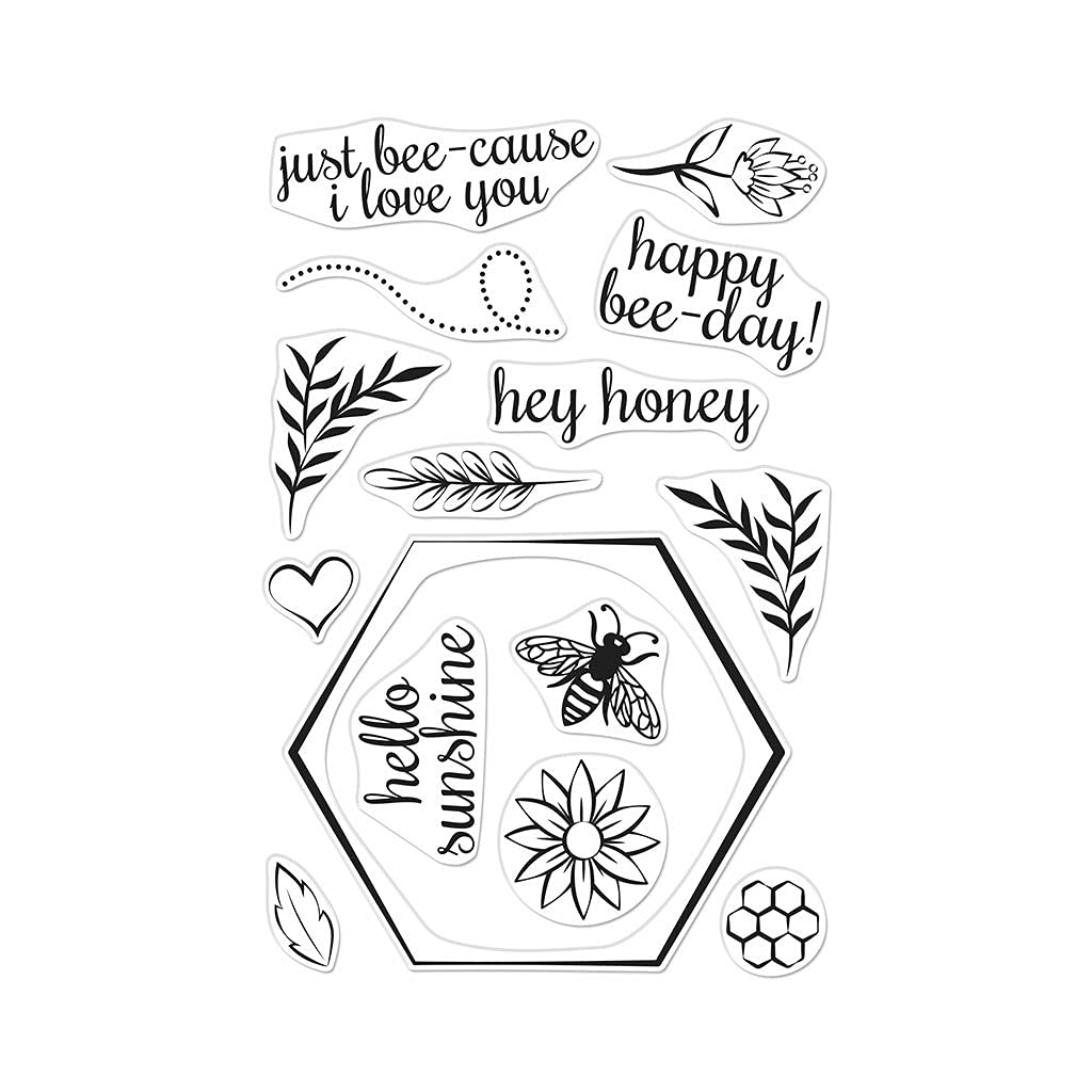Hero Arts CM511 Clear Stamps - Bee and Floral Wreath Design for Card Making, Scrapbooking & DIY Crafts | Perfect for Greeting Cards, Invitations & Home Decor Projects