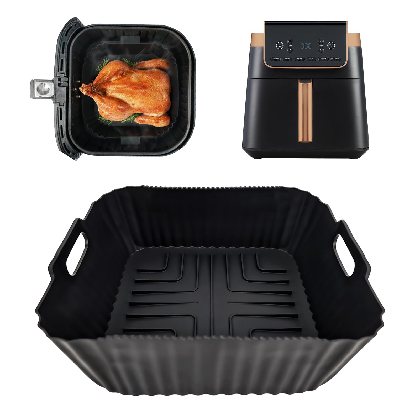 GADITIEK Reusable Silicone Mold for NINJA Air Fryer Max Pro 6.2L AF180EU & Philips HD9270 - Non-Stick Baking Tray for Airfryer Accessories (Fits 6.2L AF180 & 4.7L AF140EU) - Perfect for Baking, Roasting & Meal Prep