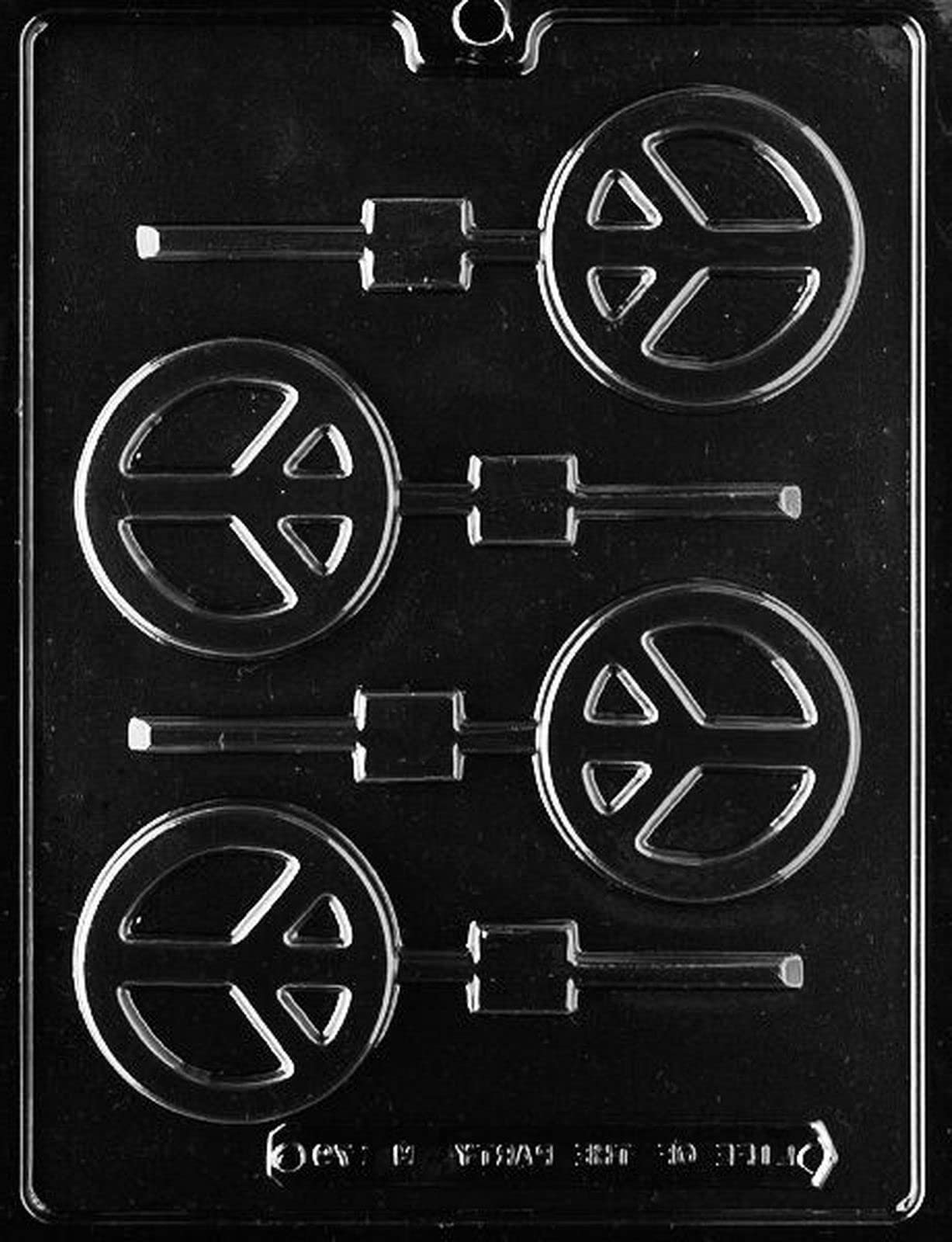 Vintage 70s 80s Hippie Style Peace Sign Chocolate Molds - Plastic Lollipop & Candy Molds for DIY Chocolate Making, Hippie Themed Parties, Retro Baking Decorations