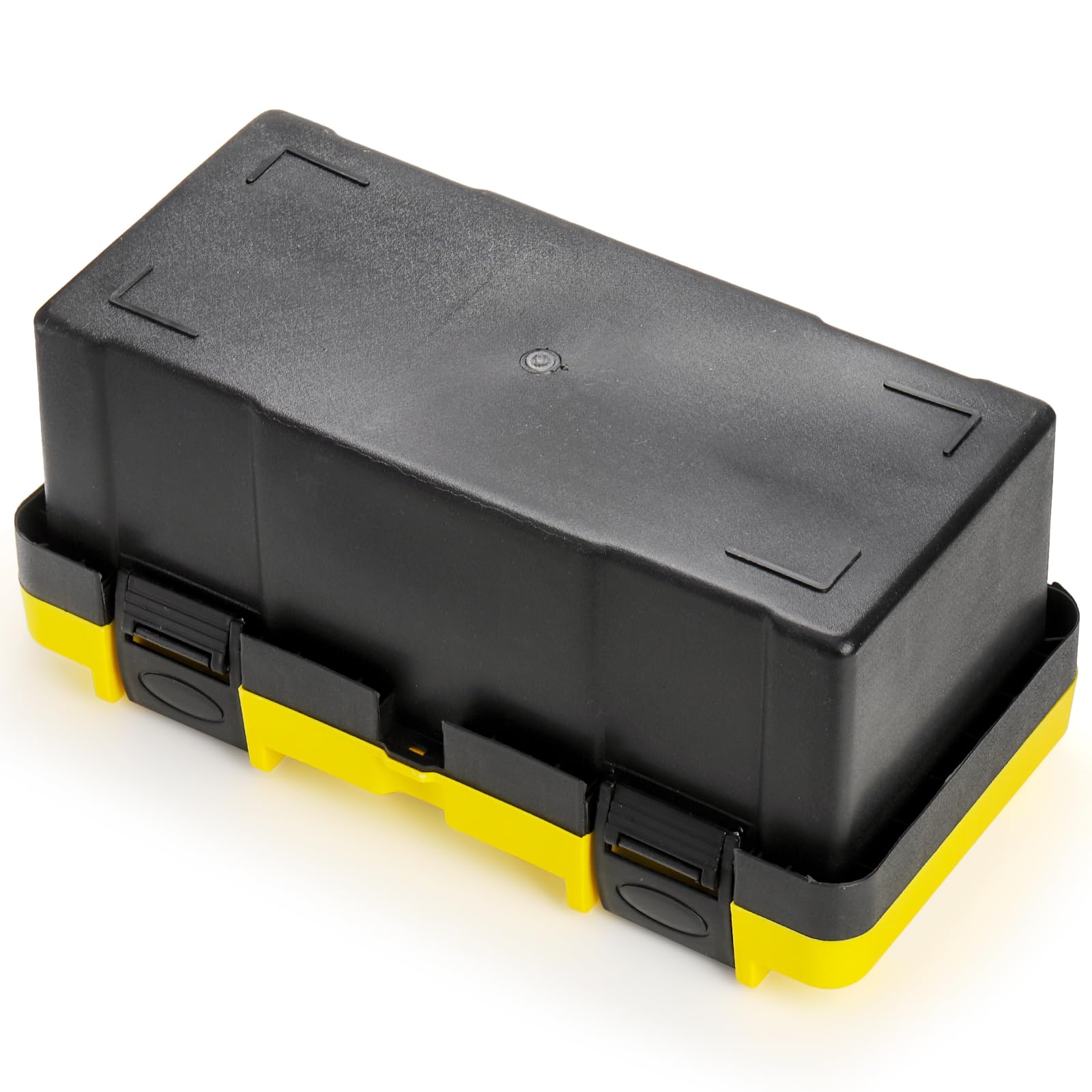 16-Inch Heavy Duty Plastic Tool Box with Handle & Removable Tray - Portable Tool Organizer for Home, Garage, Workshop & DIY Projects - Durable Black & Yellow Storage Case for Tools, Hardware & Supplies