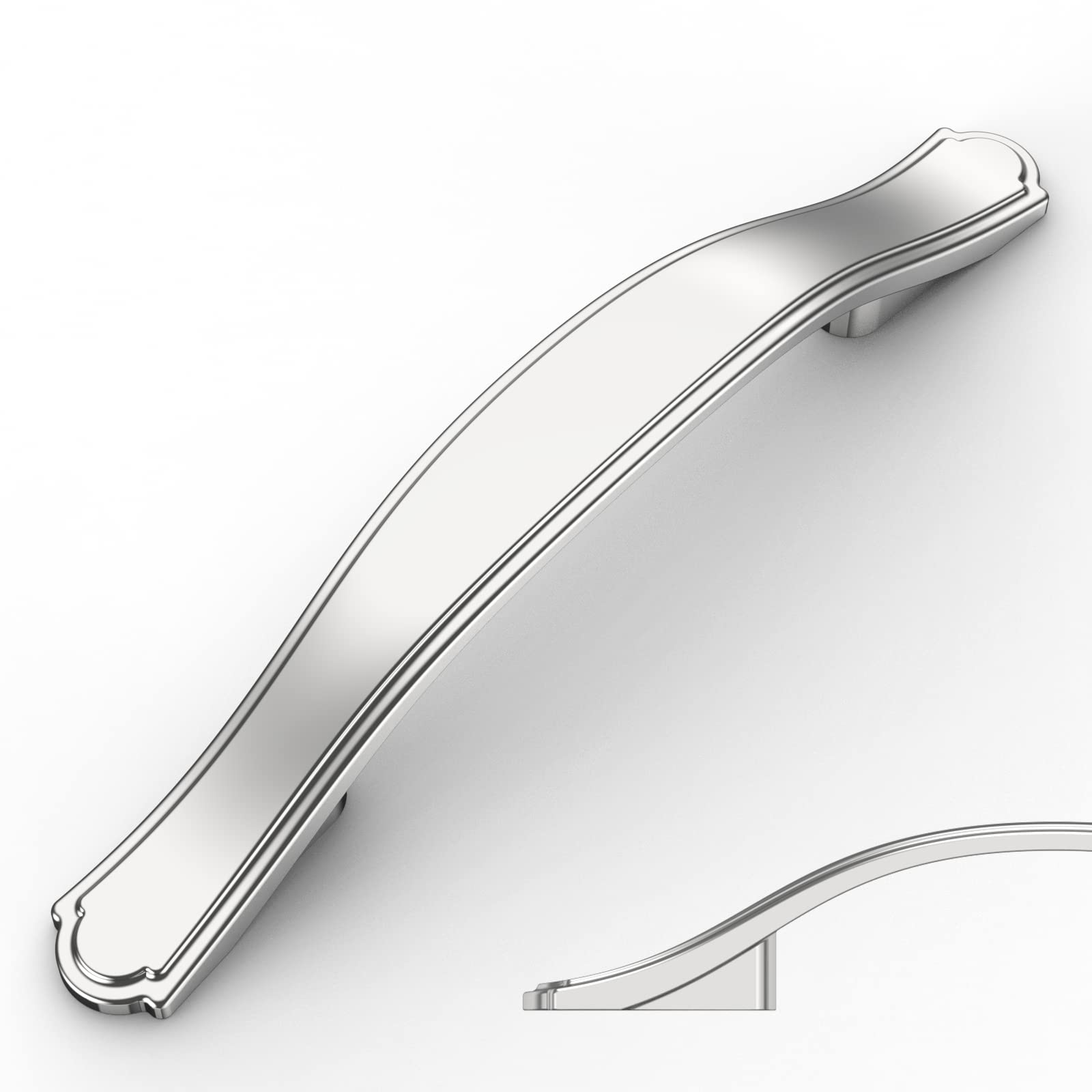 10 Pack 3 Inch (76mm) Polished Chrome Cabinet Handles - Modern Kitchen Cabinet Pulls & Drawer Handles for Cupboards, Dressers & Furniture (Easy Installation, Durable Hardware) - Perfect for Home Renovation & DIY Projects