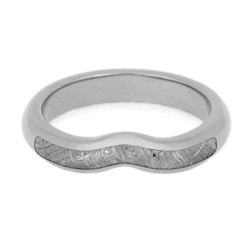 Gibeon Meteorite & Titanium Comfort-Fit Engagement Ring for Men & Women - 3.5mm Brushed Unisex Wedding Band - Perfect for Proposals, Anniversaries & Unique Jewelry Gifts
