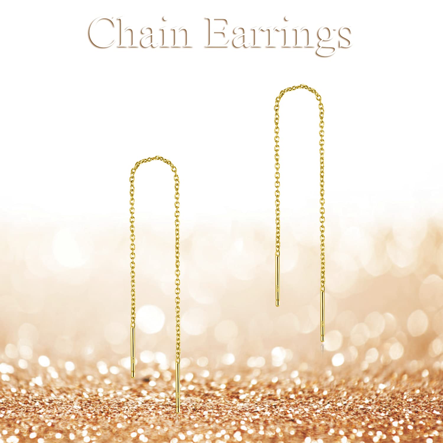 YFN Sterling Silver Threader Earrings for Women - Hypoallergenic Nickel-Free Dangle Earrings with Long Chain Design | Perfect for Parties, Weddings & Everyday Wear