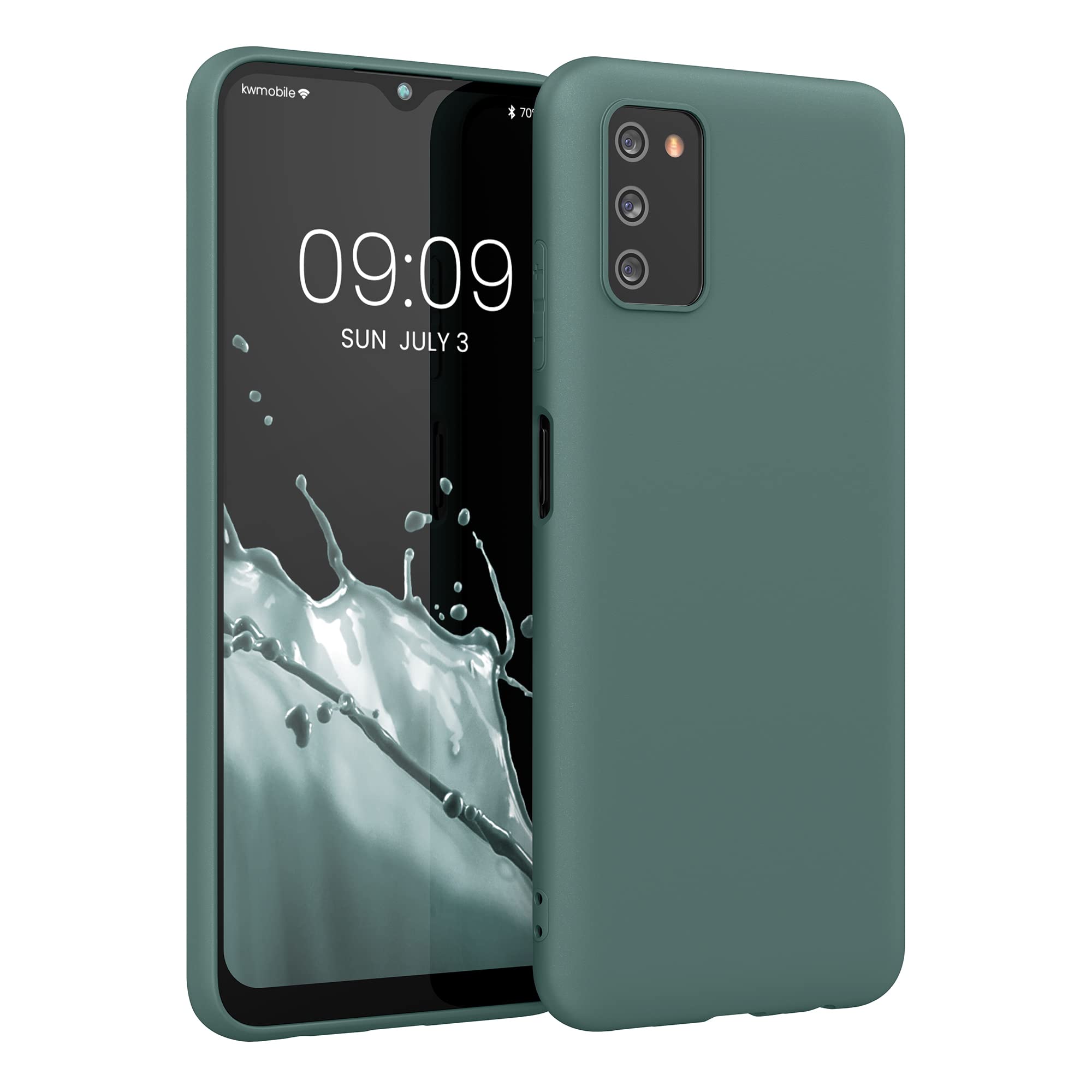 kwmobile TPU Case for Samsung Galaxy A03s - Slim Flexible Protective Phone Cover in Blue & Green | Shockproof Anti-Scratch Case for Everyday Use & Outdoor Activities