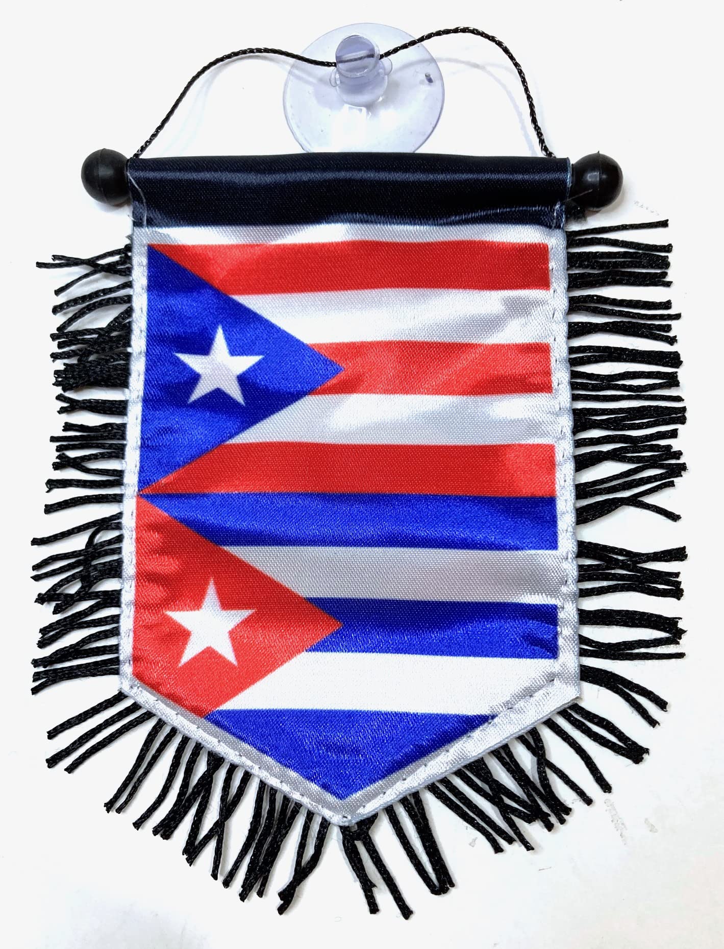 Puerto Rico & Cuba Cuban Rican Flag - Premium Car, Home, Wall, Door & Window Hanging Banner - Perfect for Patriotic Decor, Auto Accessories & Outdoor Displays