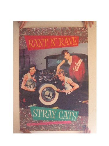Stray Cats Band Poster - Rant N' Rave Album Art with Classic Car Pose - Vintage Rock Decor for Music Room & Man Cave