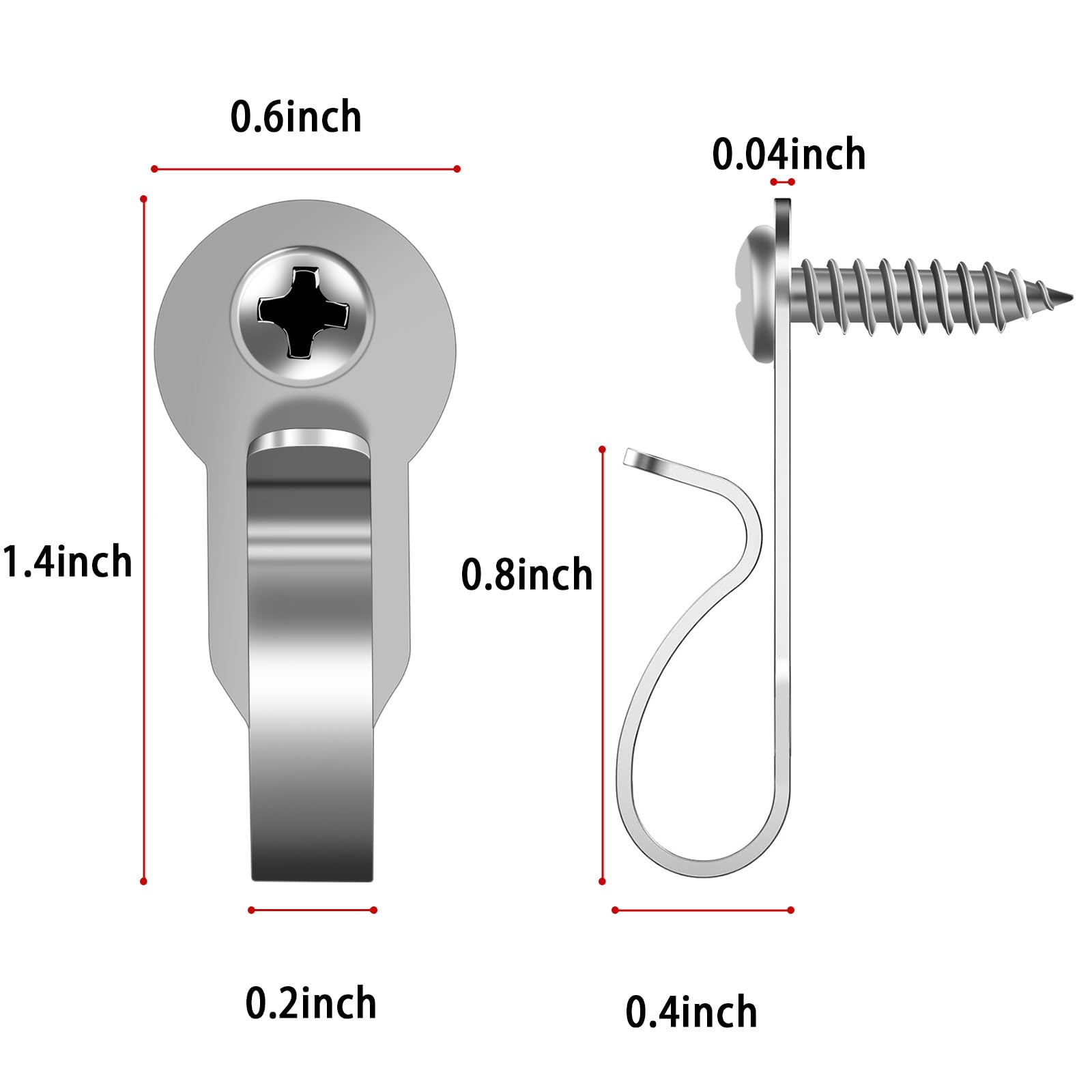 24 Pack Stainless Steel Screw Hooks for Outdoor Christmas Lights, Patio Decor, Plant Hangers & Wind Chimes - Heavy Duty Rustproof Hanging Hooks for Garden, Porch & Holiday Decorations