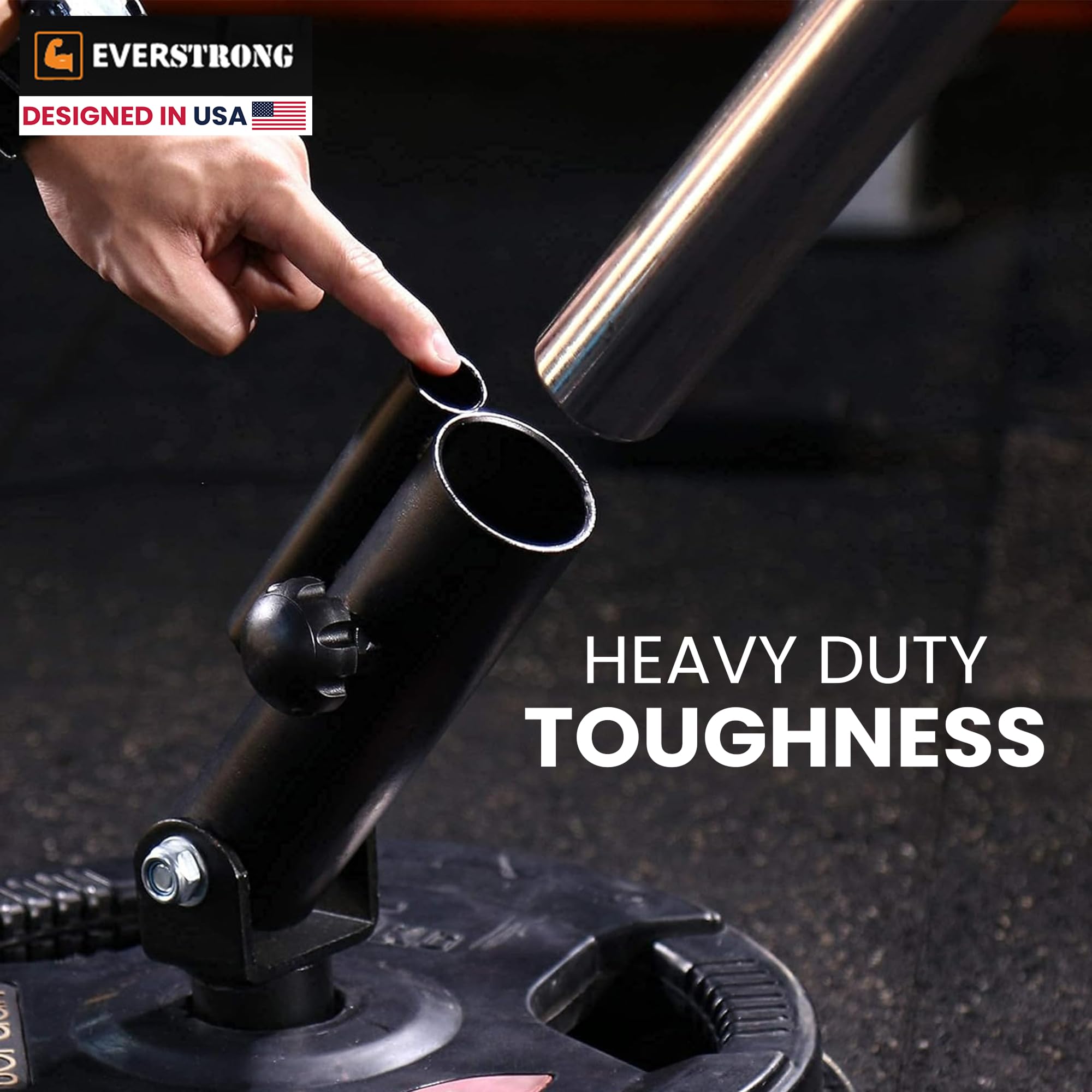 EVERSTRONG T Bar Row Attachment with V Bar Handle - 360° Swivel Landmine Attachment for Barbell - Full Body Workout Equipment for Home Gym - Deadlifts, Squats, Rows - Compact Design for Small Spaces - Perfect for Strength Training & Functional Fitness