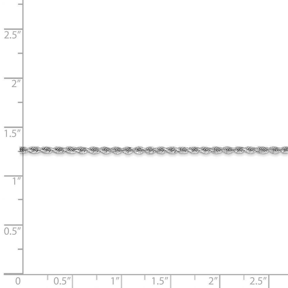 14K White Gold Diamond Cut Rope Anklet Bracelet - 1.8mm Thin Chain with Secure Lobster Clasp - Elegant Ankle Jewelry for Women, Perfect for Beach, Party & Everyday Wear