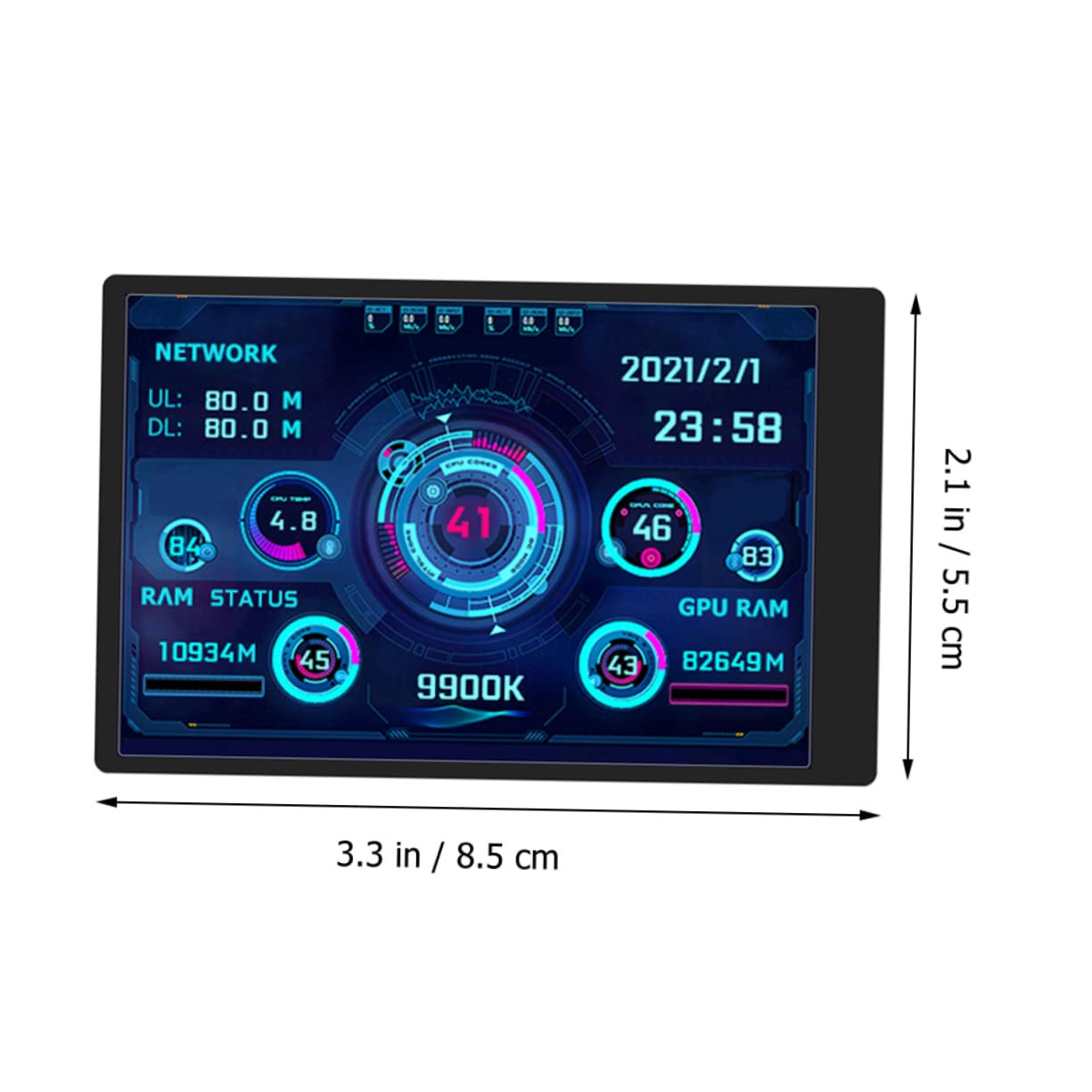 Uonlytech 3PCS LCD Secondary Monitor - Mini CPU Data Display for PC Gaming & Office Use